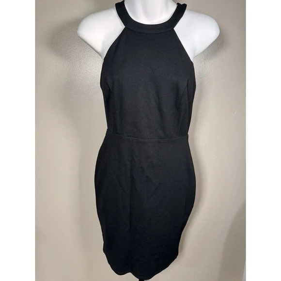 Lulus Dresses & Skirts - Lulus Black Sleeveless Halter Neck Party Cocktail Womens Sheath Dress Size Small